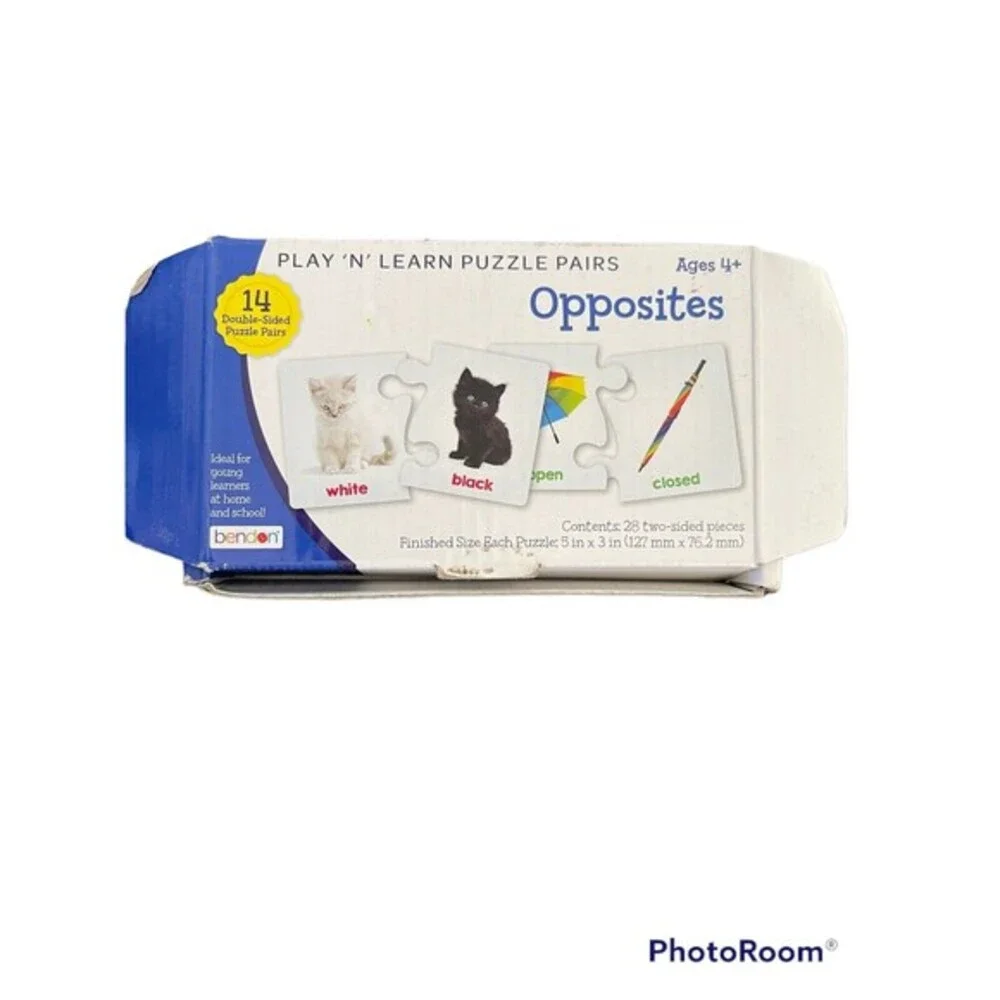 Opposite Learning Preschool Puzzle Pairs 14 Double Sided Puzzles Learning Cards
